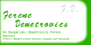 ferenc demetrovics business card